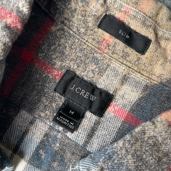 Upcycled Bleached Plaid Flannel with Red Denim Patchwork Animal Prints - Picture 8 of 8